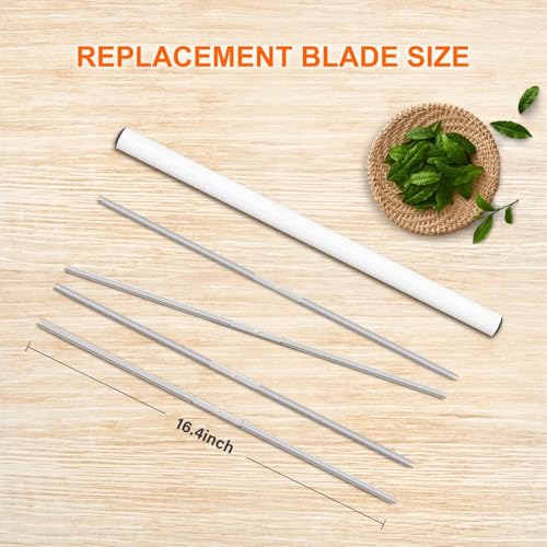 iPower 4-Pack 19 inch Bud Bowl Leaf Trimmer Blades Replacement, Stainless Steel for Spin Clean Cut, Included 2 Serrated 2 Straight Blades, Actual Length 16.4'', Silver