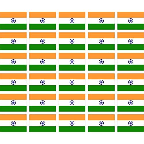 30 Sheets India Flag Temporary Tattoos Fans Face Tattoo Stickers for Adults Kids Group Activity Props