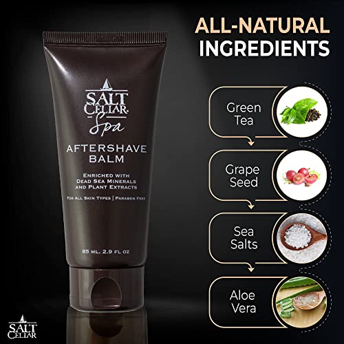 Salt Cellar Dead Sea Aftershave Balm ? All-Natural Men¡¯s After Shave with Botanical Extracts. Soothes Razor Burn, Hydrates Skin, and Absorbs Fast. Paraben-free. (Pack of 1, Dead Sea Minerals)