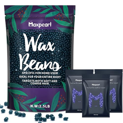 Maxpearl Hard Wax Beads 2.5LB + 10.5OZ - Brazilian, Bikini Waxing, Face, Eyebrows, Underarms, Arms, Chest, Back, Legs, Jasmine & Coconut Formula