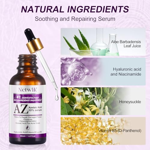 Marianp Hyaluronic Acid Serum for Face- Azelaic Acid 10% Serum for Facial And Skin Care Treatment with Vitamin B3 And B5 for Acne Pimple Pigmentation Blackhead Rosacea Beauty Skincare