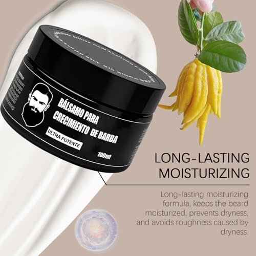 Cosmetics Para Barba, B?lsamo Estimulante de Barba, Ultra Potente Beard Stimulating Balm, Crema Para Barba, Moisturizes & Strengthens Beard, 100ML / 3.5OZ