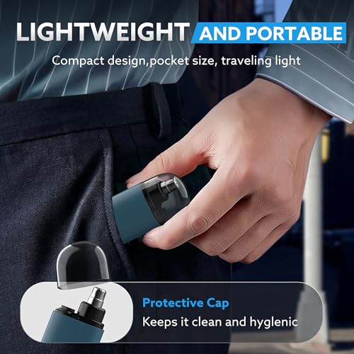 Nose Hair Trimmer for Men,Portable Painless Ear and Nose Hair Trimmer USB Rechargeable,Nose Trimmer Women with 9000 RPM,360¡Æ Rotating Waterproof Dual Edge Blades(Blue)