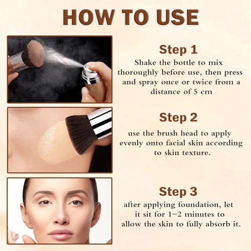 Air Brush Makeup Foundation,Magic Minerals Airbrush Foundation Makeup,Silk Flawless,Buildable Coverage,Moisturizing Formula for Smooth Radiant Skin (02 Beige)