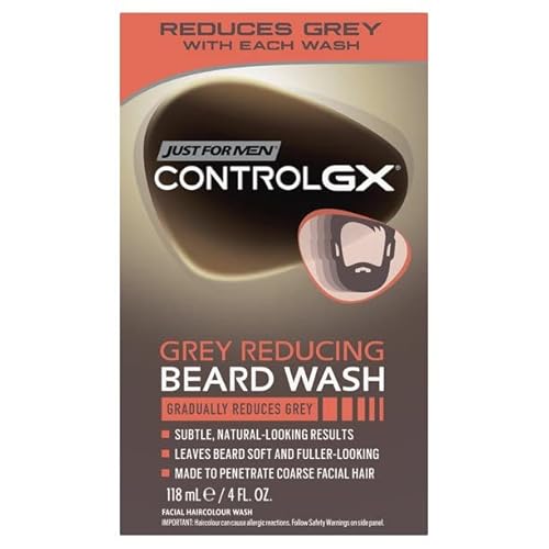 Just for Men Control GX Grey Reducing Beard Wash with Keratin, 4 Fl Oz (Packaging May Vary) - 6 Pack