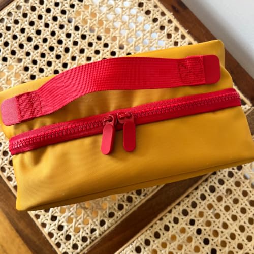 Cincha Toiletry Bag for Travel ? Spill-Resistant Dopp Kit with Multiple Compartments, Opens Flat for Easy Access ? Durable, Stylish Organizer for Men & Women (Marigold)