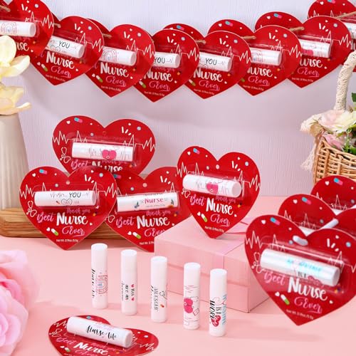 15 Pack Nurses Appreciation Gift Bulk Lip Balm Hospital Staff Team Thank You Gifts Best Nurse Ever New Year Appreciation Party Favor for Winter Coworker Midwife Women Volunteer Presents