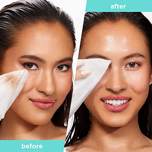 Real Techniques Real Clean XL Hydrating Facial Wipes, Infused With Hyaluronic Acid, Dual-Usage Cleansing Wipes Repair Skin & Gently Remove Makeup, Fragrance Free, 25 Count