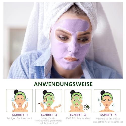 Mini Clay Mask for Face 10 Pods Travel Size Mud Mask, Dead Sea, Rose, Avocado, Green Tea, Eggplant, Blackhead Removal Deep Pore Cleansing, Self Care Gifts for Women & Men