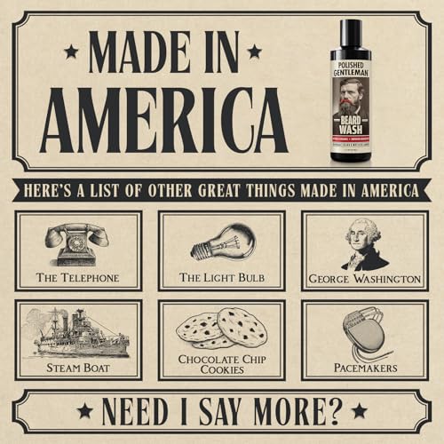 Refreshing Beard Shampoo and Face Wash with Peppermint Tea Tree and Argan Oil - for Thicker and Softer Beard (4oz)