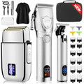 Professional Hair Clippers Set for Men, Electric Foil Shavers for Men, Barber Kit Clipper and Trimmer Set with Travel Case