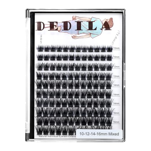 120 Clusters Mixed 8-10-12-14mm/10-12-14-16mm Individual False Eyelashes Dramatic Look Wide Stem Natual Long Volume Eye Lashes Extensions Beauty Tools (Mixed 10-12-14-16mm)