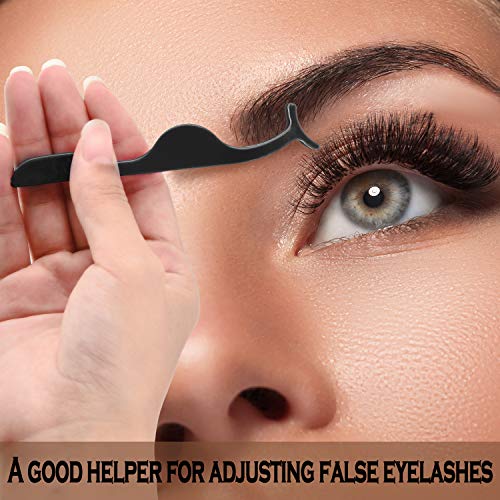 Mudder 48 Pieces False Eyelashes Applicator Tool Plastic Eyelash Extension Tweezers Fish Tail Clip Remover Tweezers Nipper Eyelash Auxiliary Clip for Women Lash Application and Removal(Black)