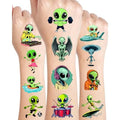 184Pcs Alien Temporary Tattoos, Green Alien Party Tattoos Stickers, UFO Space Theme Decor for Birthdays, Festivals