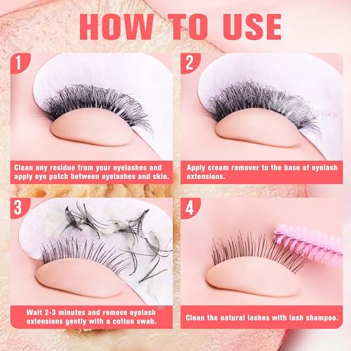 VEYES INC Cream Lash Remover for Lash Extensions 10g Low Irritation Eyelash Glue Remover Lash Tech Supplies for Professional or Salon Use Peach