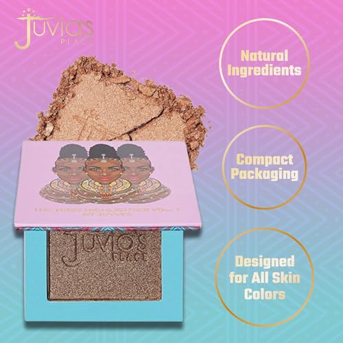 Juvia's Place - Tribe Highlighter Vol. 1 - Glow Highlighter Face Makeup Powder - Shimmering Glow Finish perfect for cheekbones, Radiant Mineral Shimmer, Illuminating Powder