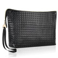 Large Makeup Bag with Wrist Strap, PU Leather Cosmetic Bag, Travel Toiletry Pouch for Women, Gifts for Mom/Sisters/Friends/Bridesmaid (Small Plaid)