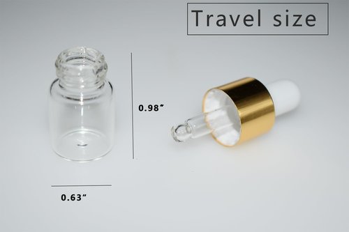 Hustar Small Dropper Bottle, 10pcs 2ml Mini Sample Dropper Bottles Mini Makeup Containers for Travel Liquids Tiny Glass