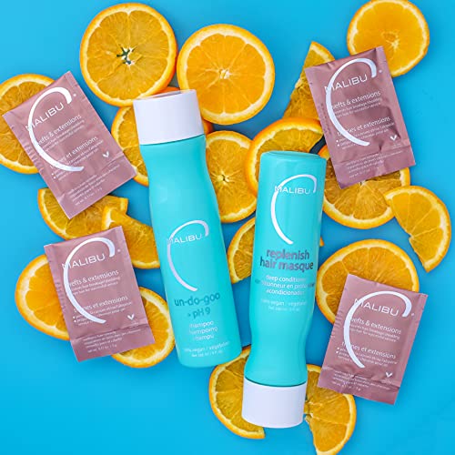 Malibu C Wefts & Extensions Wellness Hair Remedy - Removes Build Up + Prevents Hair Breakage - Prepares Natural Hair for Hair Extension Application
