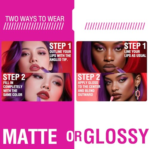 LANGMANNI 8Pcs 2-in-1 Velvet Matte Lipstick Set | All-in-One Lip Liner & Full-Size Lipstick in Unique Teardrop Shape,Gift For Women Makeup Set