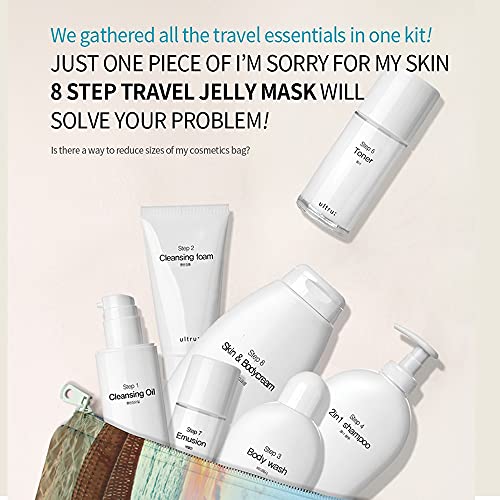 I'M SORRY FOR MY SKIN 8-Step Skincare Travel Essentials Kit, Korean Skin Care Set All in 1, Face Wash, Body Cleansing, Face Moisturizer, Girls Trip and Gift for Women, 8 Products in One (3 set)