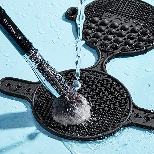 Sigma Beauty Makeup Brush Cleaning Bundle - Switch & Palmat, Black Synthetic Bristles, Plastic Handle & Case, Travel-Friendly