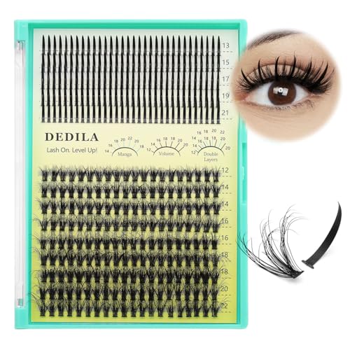 Lashes Extensions Natural Long Spiky and 30D Fluffier Lash Cluster D Curl Mixed 12-22mm Individual False Eyelashes DIY Lashes (30D+Spiky)