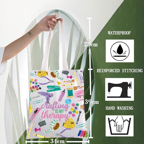 WZMPA Crafting Survival Kit Crafter Gifts Crafting Is My Therap Scrapbooking Makeup Zipper Pouch Bag Crafting Merchandise (Crafting Therapy-T)