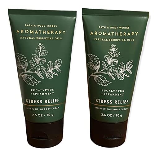 Bath and Body Works 2 Piece Pack Aromatherapy Eucalyptus Spearmint Stress Relief Travel Size ( 2.5 oz / 57 g Each) Body Cream