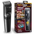 Bell+Howell Vacutrim Cordless Body Shaver for Men, Rechargeable Grooming Tool with 20 Trim Settings, Integrated Vacuum System - Black, 7.5", As Seen On TV