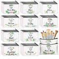 Irenare 30 Pcs Inspirational Makeup Bag Canvas Cosmetic Bag Bulk Employee Appreciation Gifts for Women Bulk Friends Coworker Employee Mom Aunt Faith