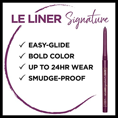 L¡¯Or?al Paris Makeup Le Liner Signature Mechanical Eyeliner, Easy-Glide, Smudge Resistant, Bold Color, Long Lasting, Waterproof Eyeliner, Violet Wool, 0.011 oz., 1 count