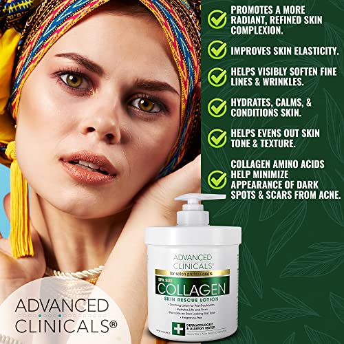 Advanced Clinicals Collagen Plumping Facial Serum + Collagen Skin Rescue Cream Set