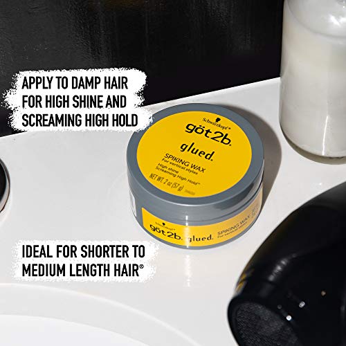 Got2B Glued Spiking Hair Wax, Fierce Holding Power, 2 oz (Pack of 2)
