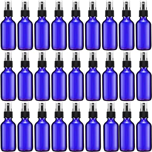 Eccliy 32 Pcs Glass Spray Bottles 2 oz for Essential Oils Small Fine Mist Refillable Mini Liquid Cosmetic Spray Bottles Containers for Travel Cleaning Skin Care Plants
