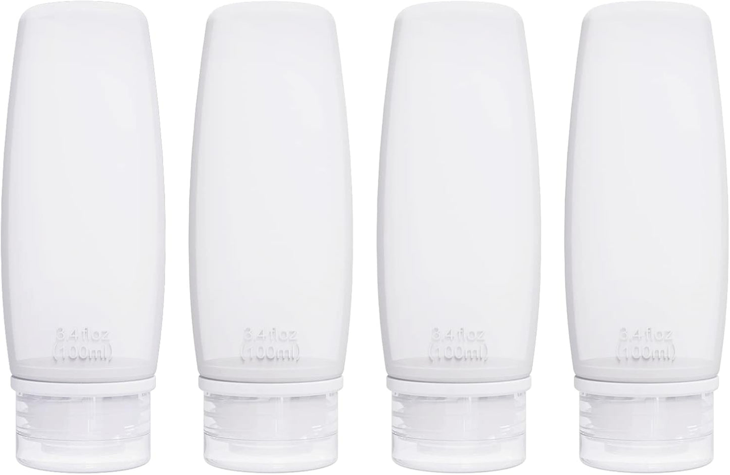 Travel Size Silicone Bottles Set - TSA Approved Leak-Proof 4 Pack for Toiletries