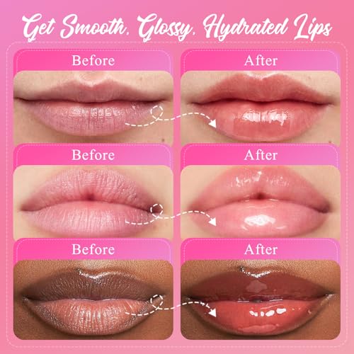 4 Pack Lip Mask Set, Hydrating Lip Mask Overnight - Berry, Grape, Mint, Vanilla Flavors, Lip Sleeping Mask Nourish Lip Balm with Vitamin C & Shea Butter | Dry Lips Care Gift