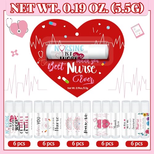 15 Pack Nurses Appreciation Gift Bulk Lip Balm Hospital Staff Team Thank You Gifts Best Nurse Ever New Year Appreciation Party Favor for Winter Coworker Midwife Women Volunteer Presents