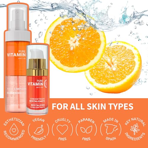 Noche Y Dia Cleanser and Hydrating Vit C Bundle - Vitamin C Serum & Vitamin C Cleansing Water