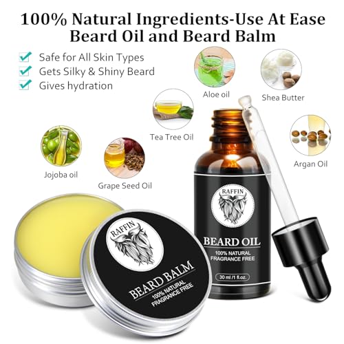 Dad Gifts - Beard Kit & Keychain, Practical & Thoughtful Combo, Birthday Gifts for Dad, Men's Self-care Set & Constant Keepsake, Stepdad/Father/Daddy Gifts from Kids Son Daughter