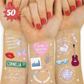 xo, Fetti Birthday Temporary Tattoos - 50 Iridescent Styles | Bday Decorations, Birthday Girl Party Accessory, Karma Theme Favor, Concert Gift, Cute Bday Supplies