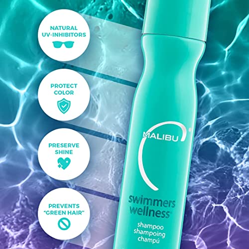 Malibu C Swimmers Wellness Shampoo and Conditioner Set (9 oz) - Restorative Hair Care for Swimmers - Protects Against Chlorine Damage & Combats Brittle Hair