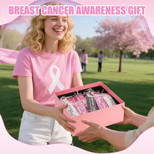 200 Pack Breast Cancer Awareness Accessories Bulk Nail Files Items, Pink Ribbon Emery Board Gifts for Breast Cancer Survivor Women Party Favors Giveaways