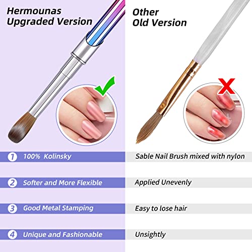 100% Kolinsky Acrylic Nail Brush Size18,Pure Handmade Round Shape (Size 8/10/12/14/16/18) Nail Brushes for Acrylic Application Professional Nail Art Brush Manicure for Women (#18)