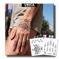 Semi Permanent Tattoos, 2 Sheets Realistic Temporary Tattoos for Women, Fake Tattoos for Hand Fingers Neck, Waterproof, No Reflective, Lasts 1-2 Weeks (Bohemian Geometric & Ethnic Henna Designs)