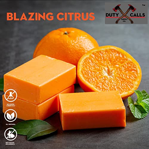 All Natural Firefighter Bar Soap, 3 Bar Variety Pack-Black Tea Tree, Blazing Citrus and Oatmeal Spice