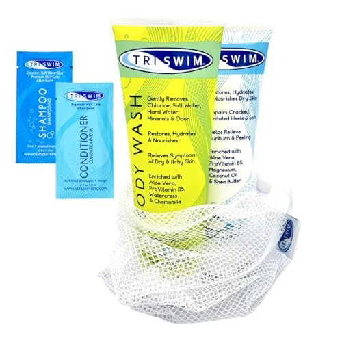 TRISWIM After Swim Skin Care Set | Chlorine Removal Body Wash & After Swim Lotion, 8.5 fl oz Each | Removes Chlorine & Deeply Hydrates Dry Skin | Vegan, Paraben-Free