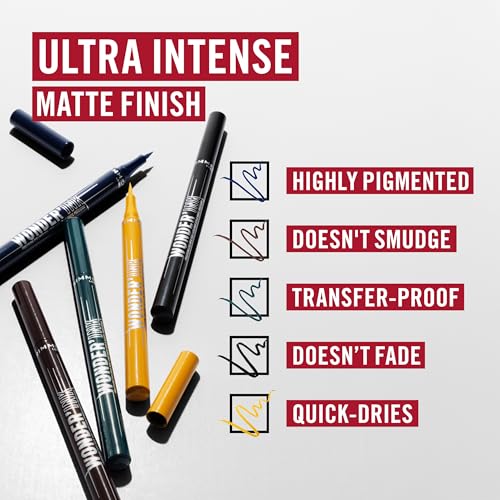 Rimmel London Wonder¡¯Ink Eyeliner, Matte Finish, Waterproof, Long-Wearing, 001, Black, 0.03oz