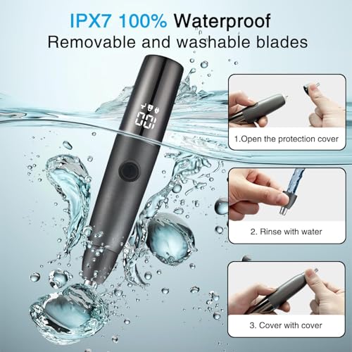 AROSKY Nose Hair Trimmer for Men Women - Painless Electric USB Rechargeable Eyebrow Trimmer Waterproof Hair Razor Nose Ear Face Body Grooming Kit Washable