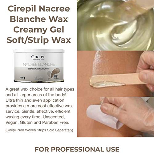 Cirepil - Nacr?e Blanche - 400g / 14.11 oz Soft Wax Tin - Creamy Strip Wax for Sensitive & Dry Skin - Gentle Pearl White Formula - Soothing Professional Body Depilatory Refill